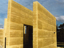 stabilised rammed earth wall